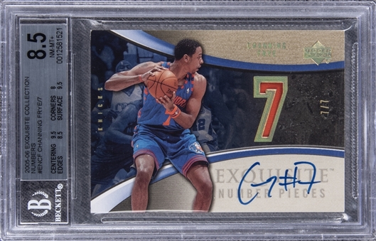 2005-06 UD "Exquisite Collection" Number Pieces #ENCF Channing Frye Signed Patch Rookie Card (#7/7) – BGS NM-MT+ 8.5/BGS 10